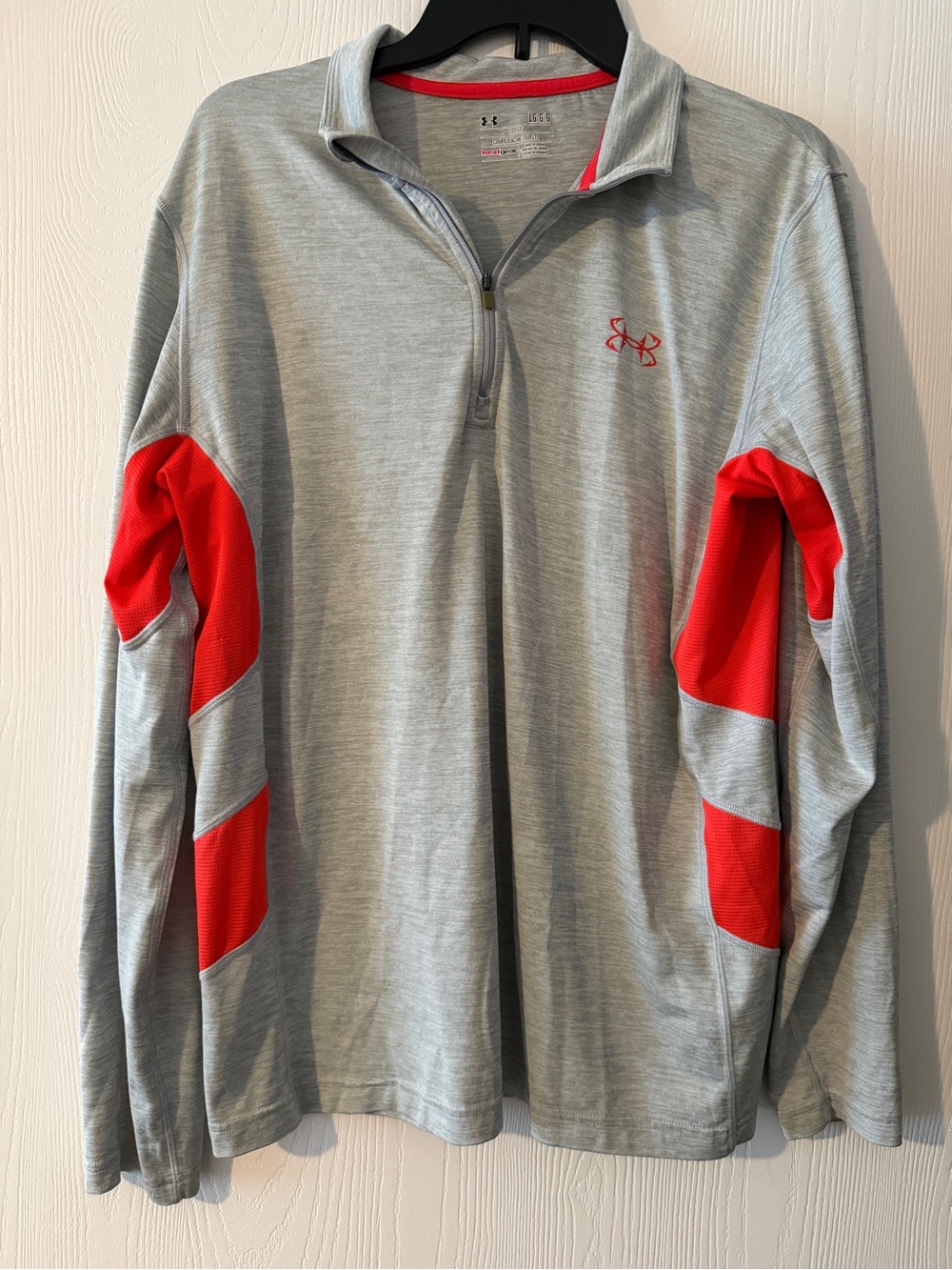 Under Armour Grey Quarter-Zip Pullover with Red Accents